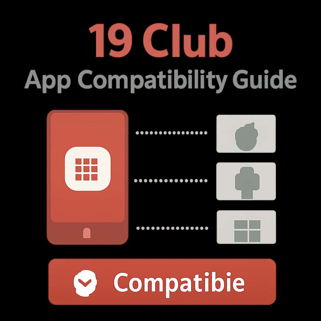Diagram explaining compatibility details of the 19 Club App.