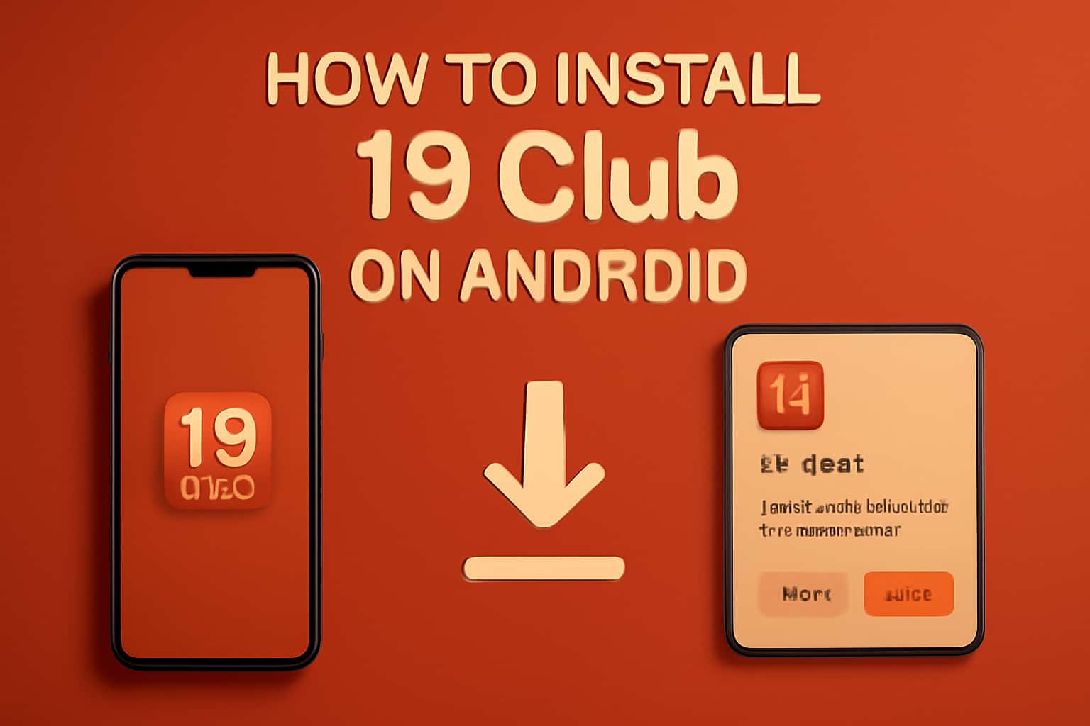An informational guide about installing the 19 Club app on an Android device.