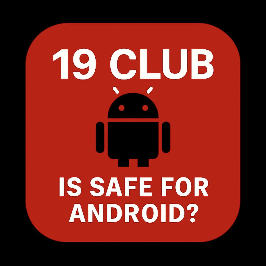 Minimal badge indicating the safety of the 19 Club app for Android.