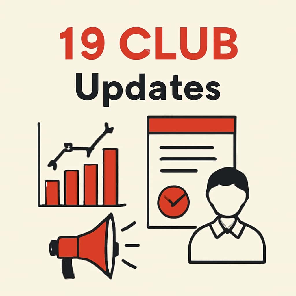 An educational diagram about 19 Club Updates.