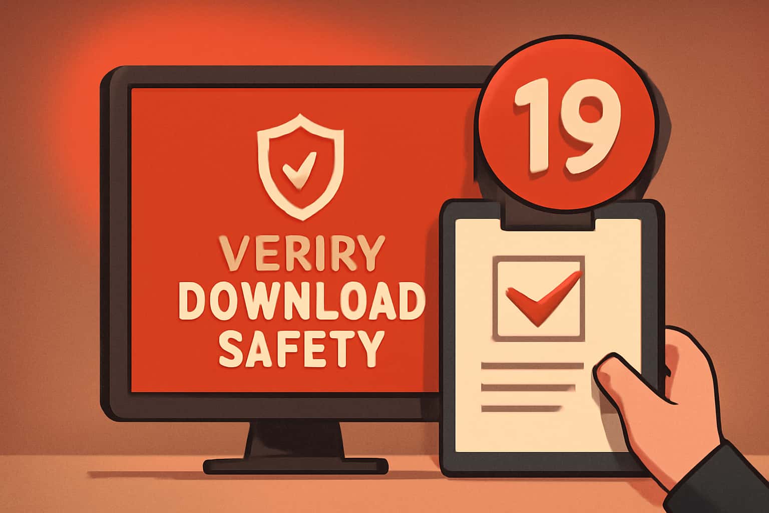A vibrant infographic illustrating 19 Club Download Safety protocols.