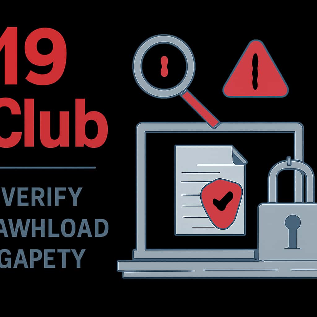Illustration of safe download practices for 19 Club.